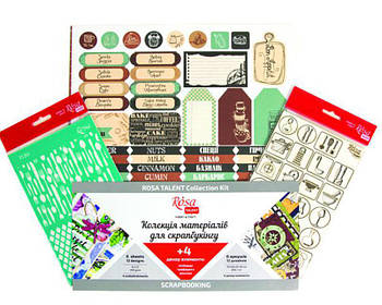 Папір для скрапбукінга ROSA Talent набір 6л 30,5*30,5см Recipe book двосторонній 200 г/м + 4 декора 5312011