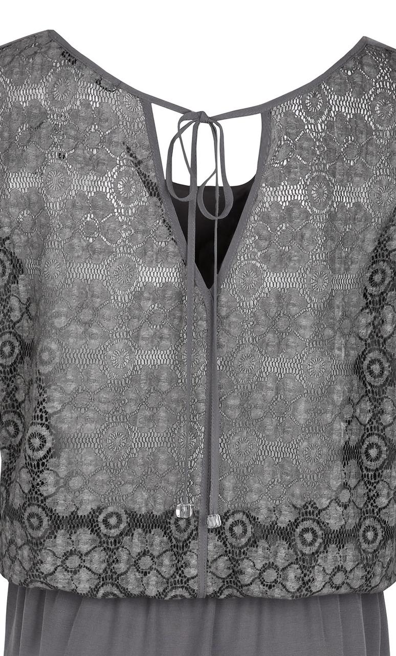 Женское летнее платье серого цвета с кружевной спинкой. Модель Kalipso Zaps - фото 8 - id-p84136947
