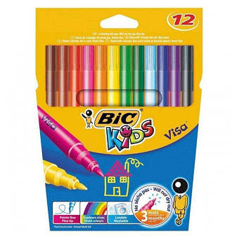 Фломастери 12кол. BIC Kids Viza 888695