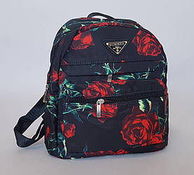 Рюкзак міський чорний із червоними трояндами