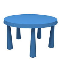 Стол детский MAMMUT, для дома/улицы, круглый, синий, IKEA, 903.651.80