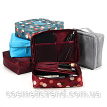 Косметичка/несесер жіноча дорожня Trevel Season Bag Floralburgundy 22*17*8 см, фото 4