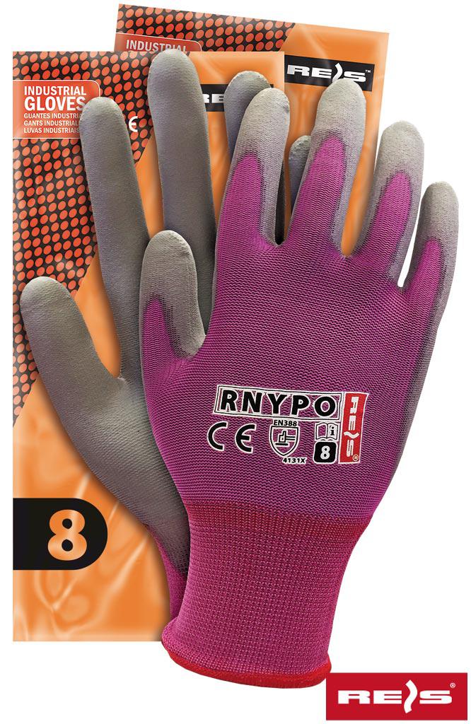 Рукавички робочі захисні нейлонові поліуретановим покриттям REIS Польща VS RNYPO, фото 1