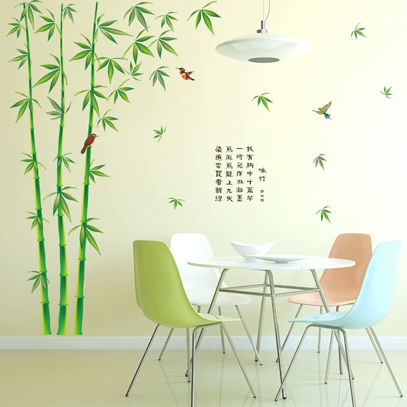 Наклейка на стіну, вінілові наклейки, прикраси стіни наклейки "Пташки на бамбуку" 2 м65*2м20(2лист60*90см)