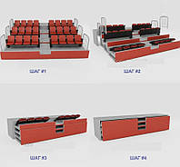 Телескопические трибуны для спортивных арен,залов
