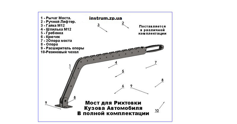 Рычаг для рихтовки кузова автомобиля споттером Комплект №2 - фото 1 - id-p648643529