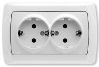 Розетка 2-а з заземленням біла Viko Carmen 90561056