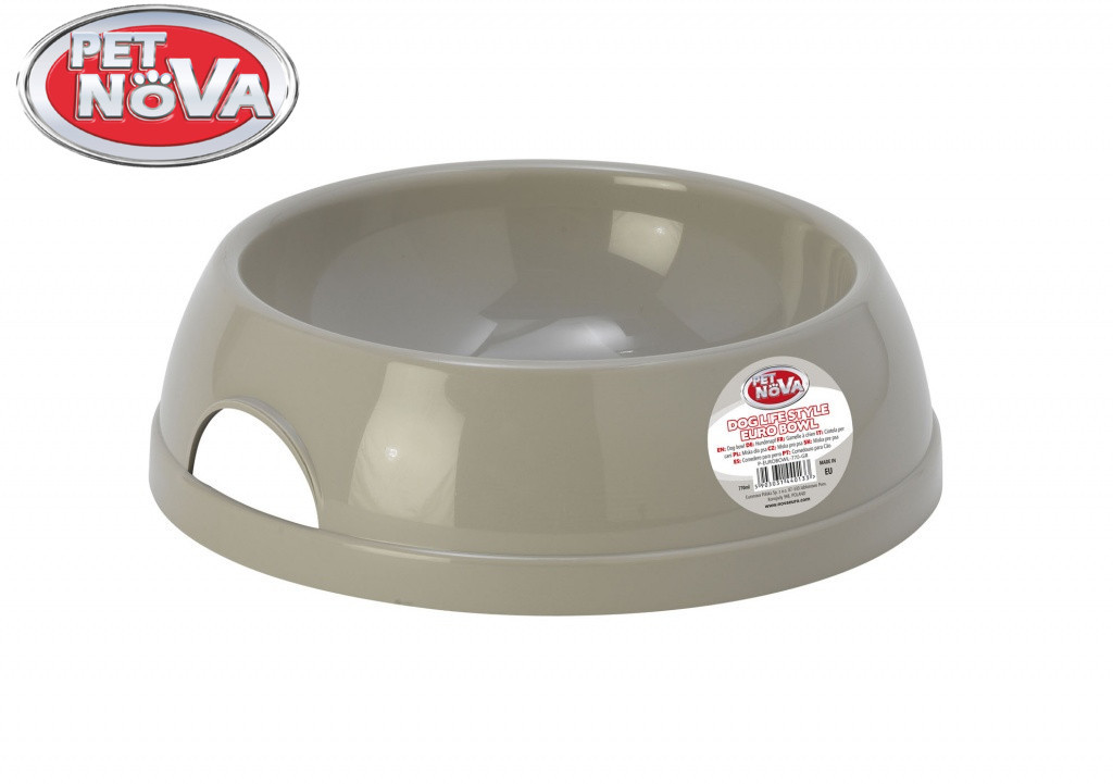 Пластикова Миска для собак Pet Nova 770 мл Сіра