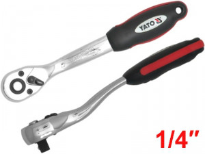 Тріскачка YATO з вигнутою ручкою 1/4", L = 145 мм