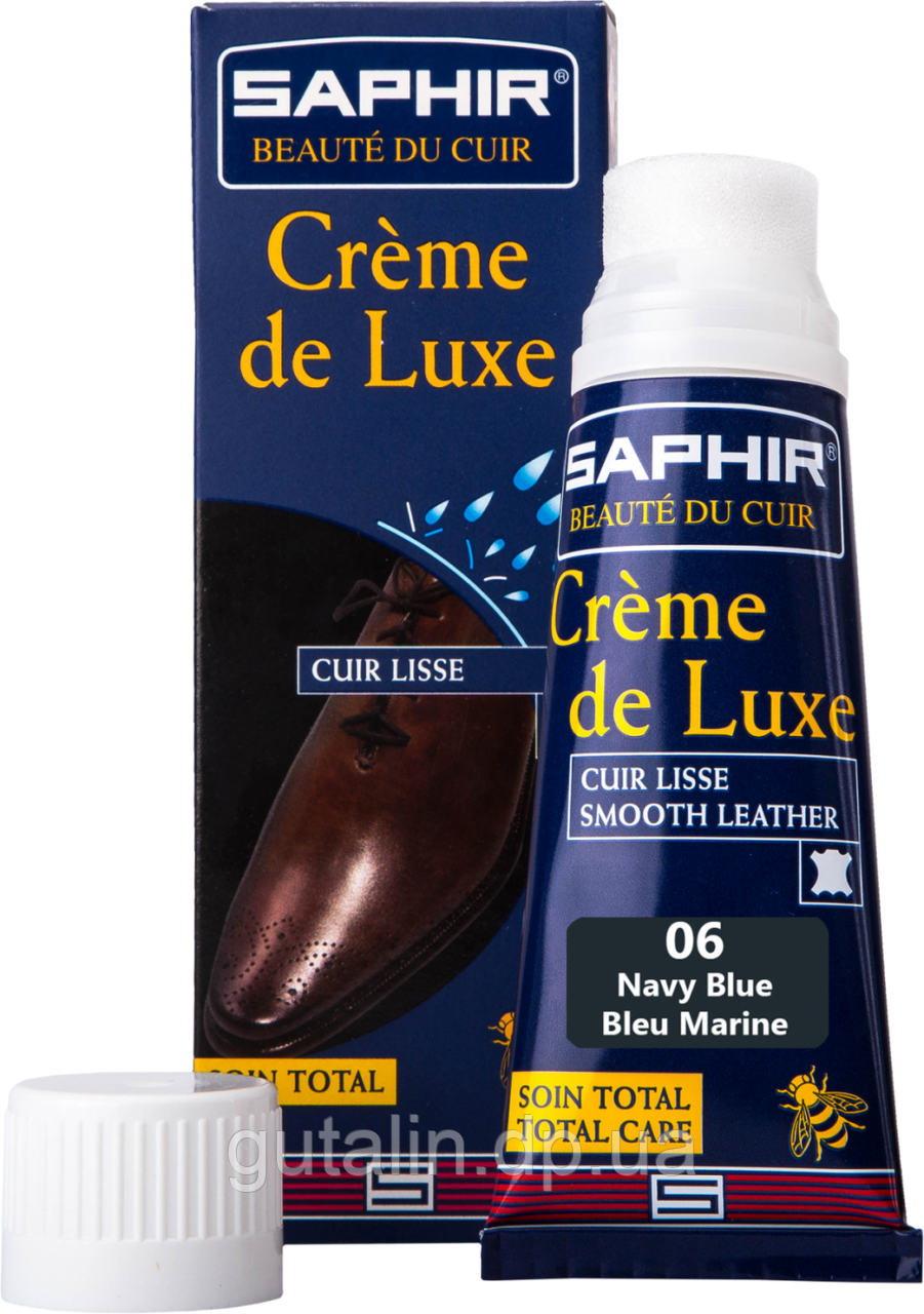 Водовідштовхувальний Крем Saphir Creme De Luxe колір темно-синій (06) 75 мл