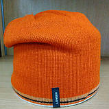 Шапка біні чоловіча двостороння, напіввовняна Скателін (Skateline) ТМ Loman, колір помаранчевий, розмір 56-59, фото 6