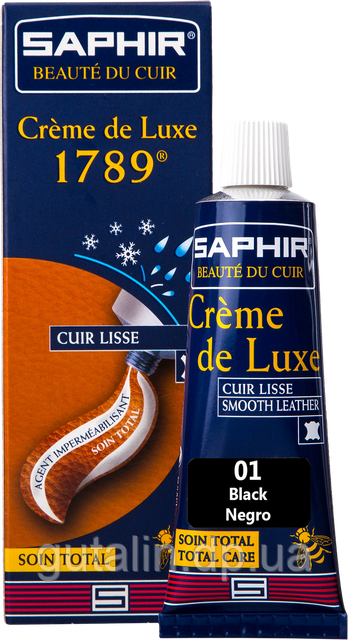 Крем класу люкс для взуття Saphir Creme De Luxe 1789 колір чорний (01) 50 мл