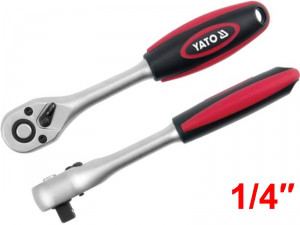 Ключ тріскачка для торцевих головок 1/4" Yato, L = 148 мм
