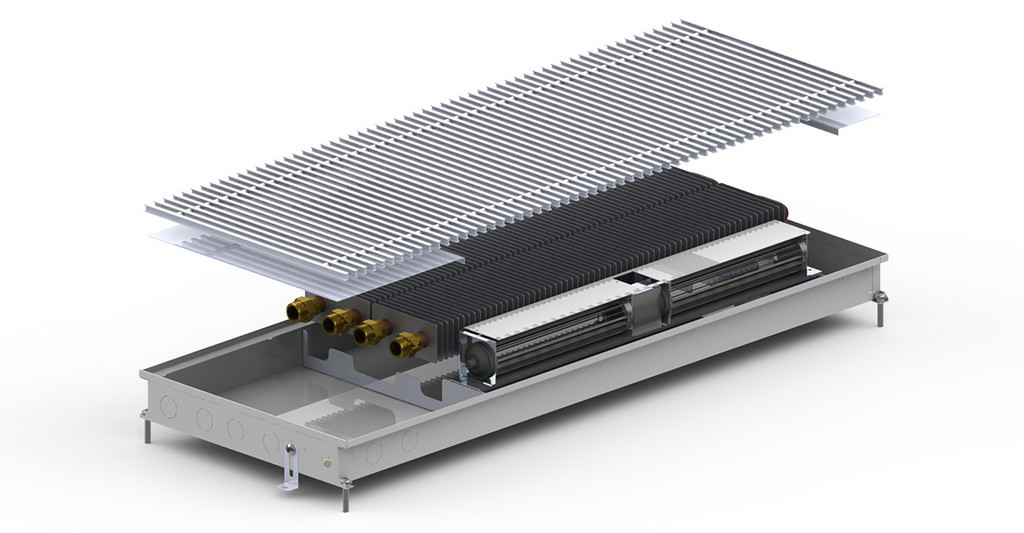 Внутрішньопідлоговий конвектор Carrera MV2 Inox 2000-380-65, фото 1