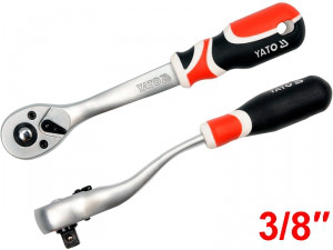 Тріскачка з вигнутою ручкою 3/8" YATO 200 мм