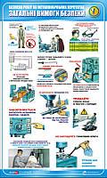 Стенд. Охорона праці на металообробних верстатах. Загальні вимоги безпеки. 0,6х1,0. Пластик