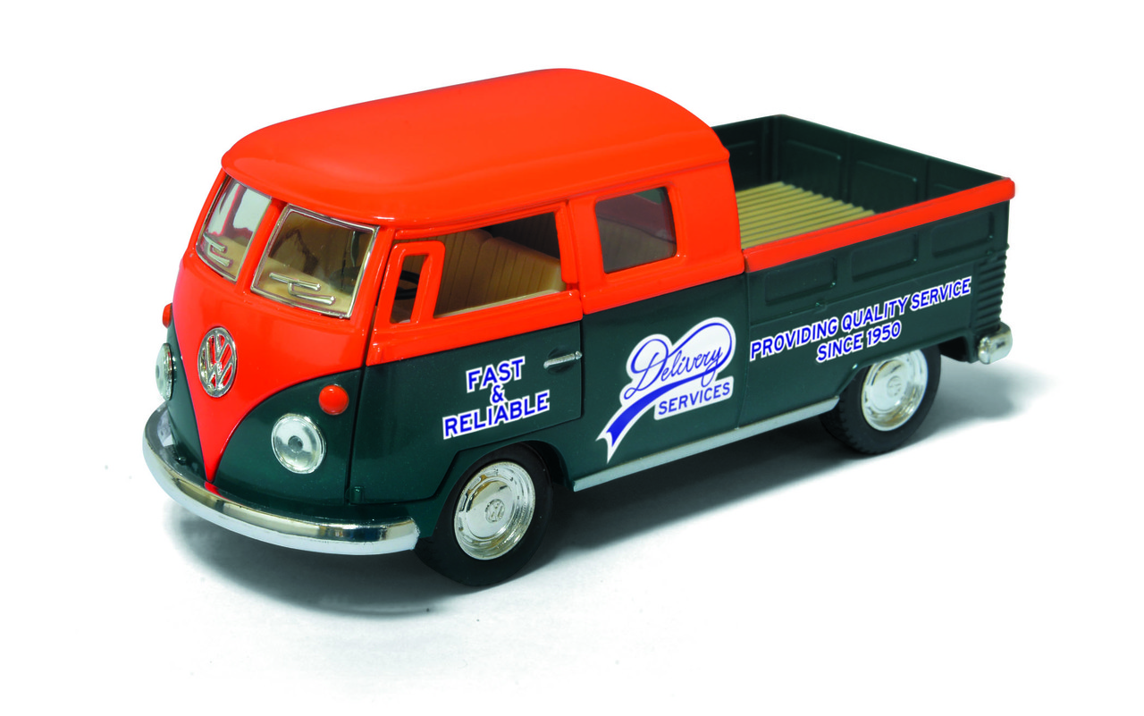 Металева машинка Kinsmart КТ 5396W 1963 Volkswagen Bus Double Cab Pickup
