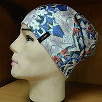 Молодежная трикотажная шапка бини унисекс Калейдоскоп (Kaleidoscope) TM Loman, размер 56-58