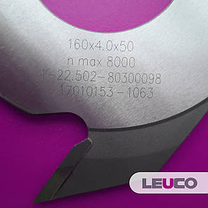 160х4х50 z=2 Збірні фрези Leuco для зрощування деревини на мінішип, фото 4