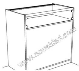 Торговий прилавок зі скляною вітриною з ДСП (з цоколем) ПС2