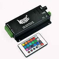 RGB контролер музичний з IR ДК (24 кнопки на пульті)