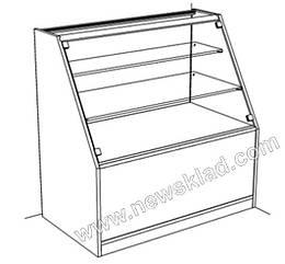Торговий прилавок зі скляною вітриною ДСП(цоколь) ПК 2