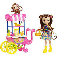 Ігровий набір Енчантималс Фруктовий кошик лялька Мері з мавпою Enchantimals Fruit Cart Playset