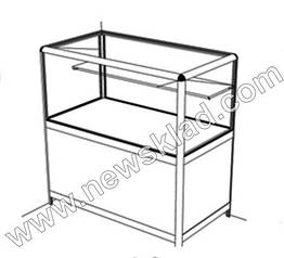 Торговий прилавок(ламінований ДСП, скляна вітрина, алюмінієвий профіль)  АДС