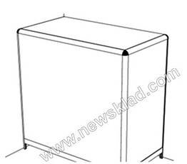 Торговий прилавок глухий(ламінований ДСП,алюмінієвий профіль) АГ