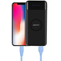 Зовнішній акумулятор MOMAX iPower Air Qi Wireless Charging Pad Power Bank 10000 mAh. Чорний