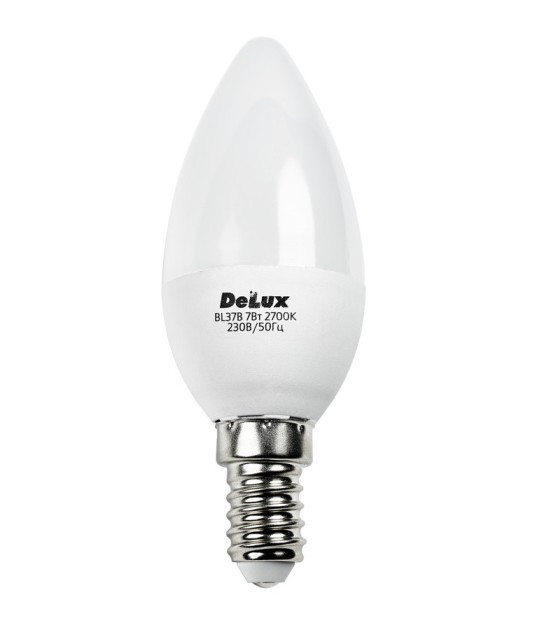 Світлодіодна лампа Delux BL37B 7W 2700K С37 E14 свічка Код.59197