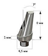 Абатмент угловой 7° + Винт 4.5, 7°, 1мм