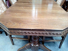 Великий обідній стіл з різьбленим краєм Буковель Мікс меблі, колір горіх, фото 3