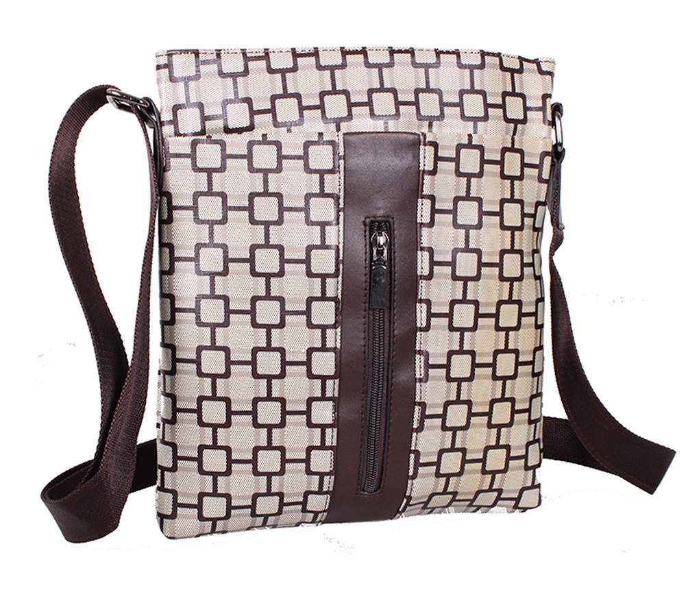 Чоловіча сумка зі шкірозамінника 303844 коричнева, фото 1