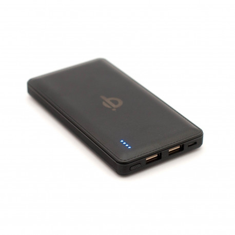 Стильний Power bank з бездротовою зарядкою Qi. Чорний