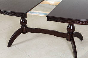 Стол обеденный овальный раскладной на двух ножках Оскар (Версаче) Микс мебель, цвет темный орех, фото 2