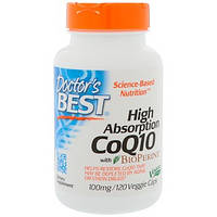 Doctor's Best, CoQ10, с BioPerine, 100 мг, 120 капсул