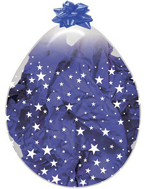 Куля упаковка прозора "Stars" Розмір: 18" (45 см). Пр-во: Sempertex (Колумбія)