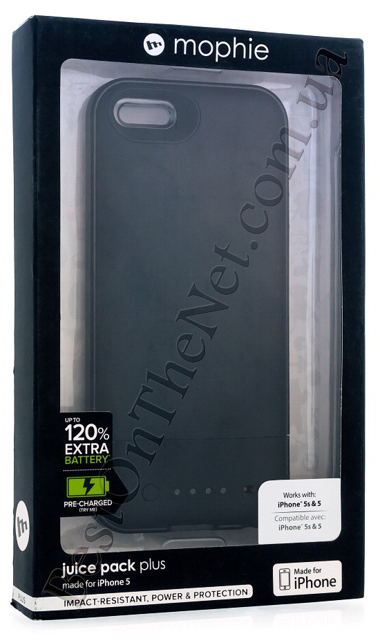 Аккумуляторный чехол Mophie Juice Pack Plus для iPhone 5/5S/SE на 2100mAh [Черный] - фото 4 - id-p648147547