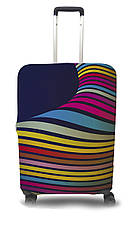 Чохол для валізи Coverbag хвилі S жовто-рожевий
