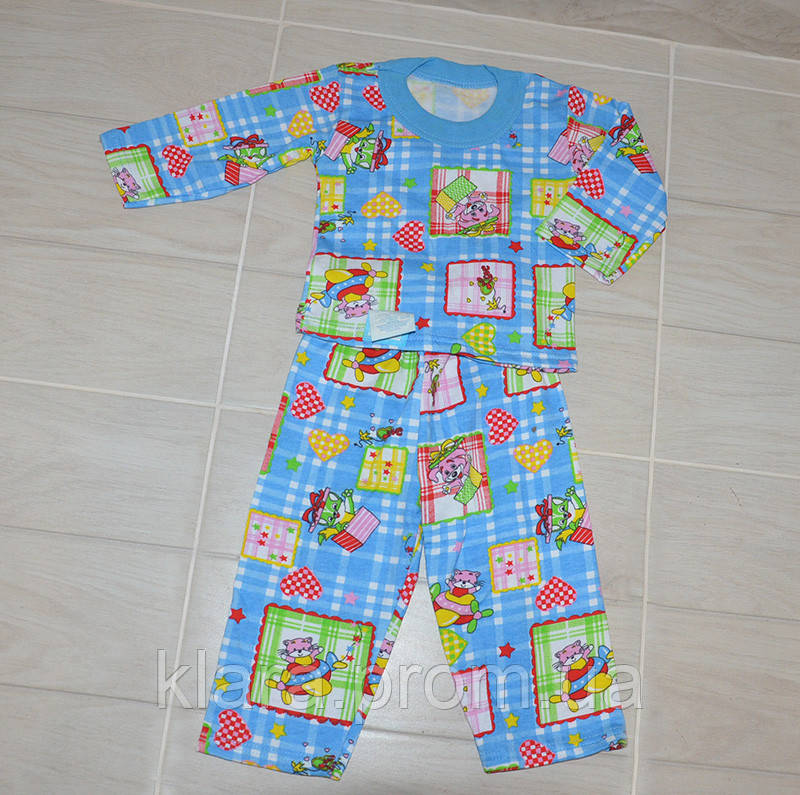 Теплая пижама из хлопка с начесом 24 размера для девочек - фото 3 - id-p637612971