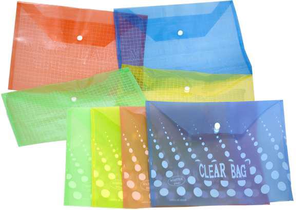 Папка-конверт на кнопці А4 ООПТ 160мкм My clear bag мікс кольорів, фото 1