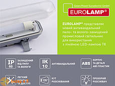 Світильник лінійний IP65 для ламп LED T8x2 (0.6m) EUROLAMP, фото 3