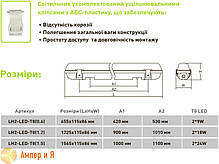 Світильник лінійний IP65 для ламп LED T8x2 (0.6m) EUROLAMP, фото 6