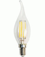 Светодиодная лампа Filament Z- LIGHT ZL1014 5W С37 E14 4000K (прозрачная свеча на ветру) Код.58891
