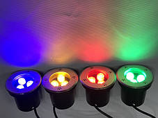 Світлодіодний тротуарний линзованный світильник LM986 3W червоний, синій, зелений, жовтий Код.59136, фото 2