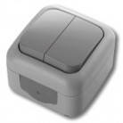 Вимикач 2 кл накладниий сірий IP54 Viko Palmiye 90555502