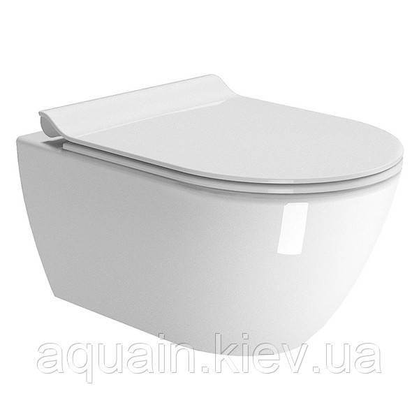 Підвісний унітаз без обідка GSI PURA Swirlflush®, антигрязевое покриття ExtraGlaze+ кришка Softclose