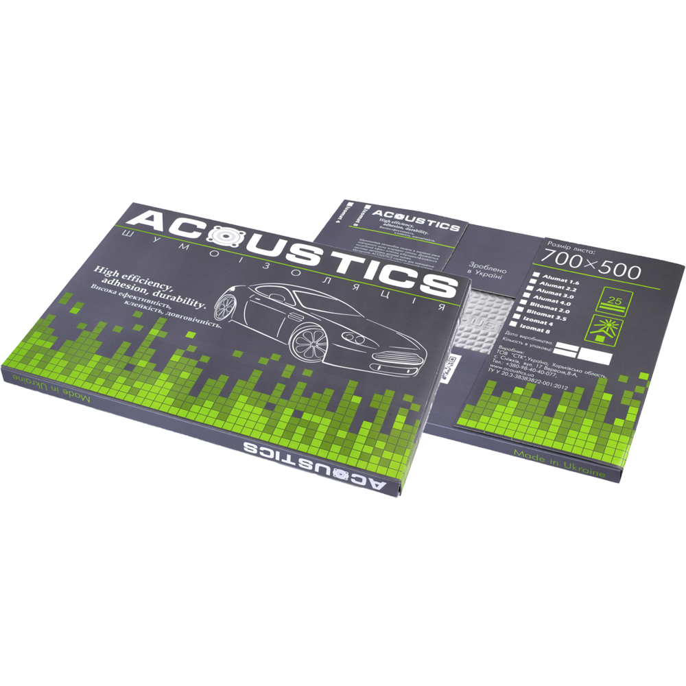 Виброизоляция Acoustics Alumat, 700x500мм, толщина 3.0 мм - фото 4 - id-p649207532