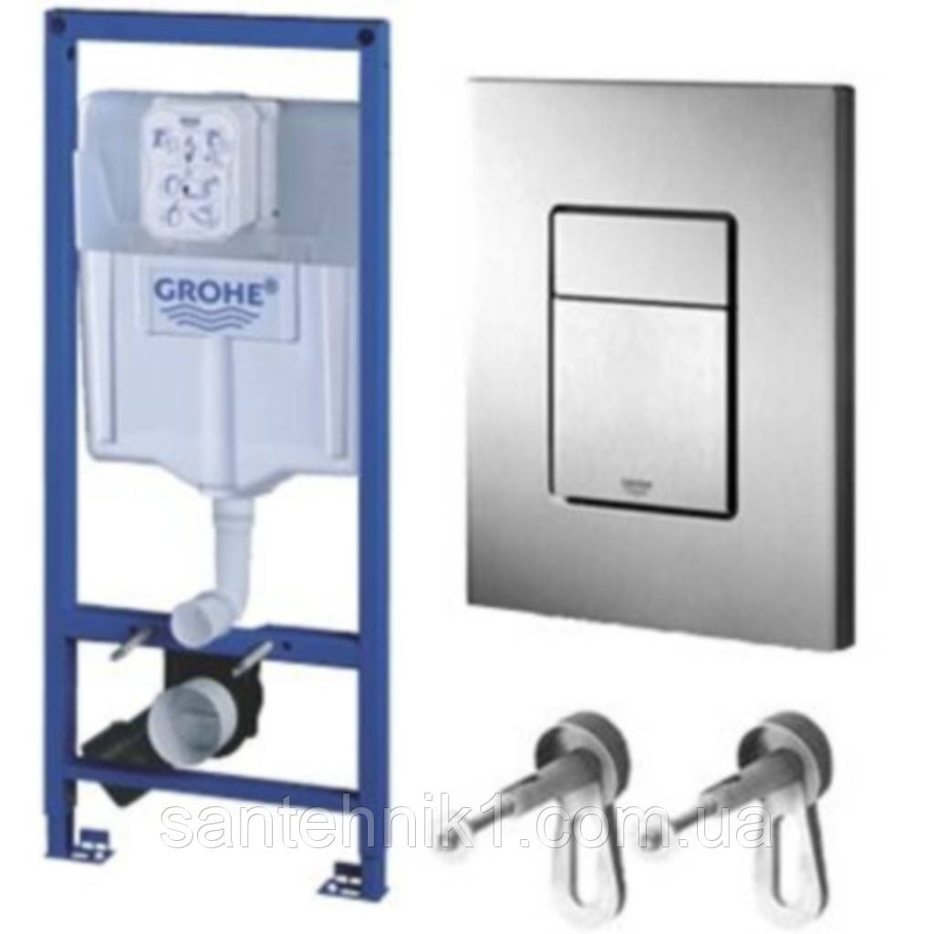 Інсталяція для унітаза Grohe Rapid SL 3 в 1, + кнопка змиву Skate Cosmopolitan (квадр), Арт. 38772001